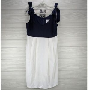 Elegant Navy and White Dress